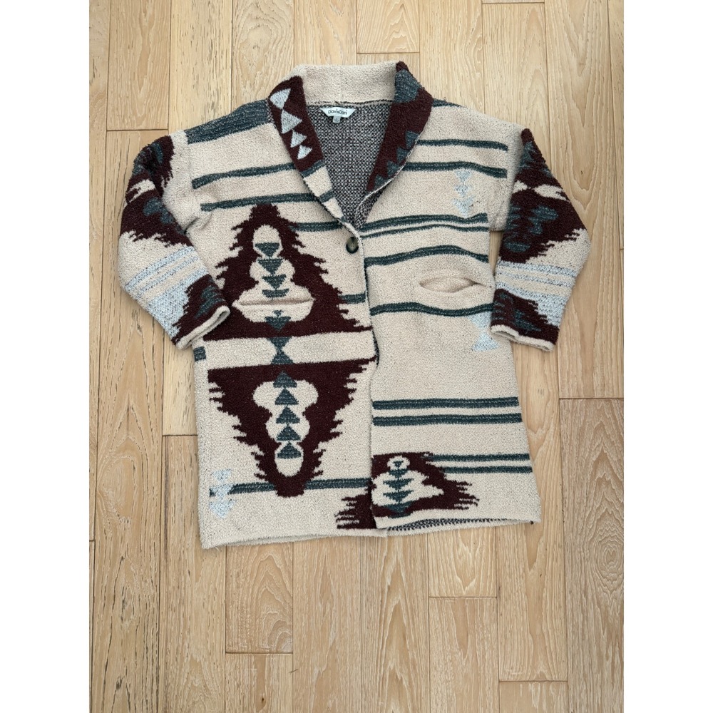 DAVI&DANI Women Tribal Aztec Print Cardigan Size L Boho Western Cozy Festival